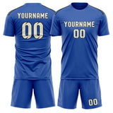 Custom Sky Blue Cream Soccer Set