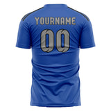 Custom Sky Blue Gray Soccer Jersey