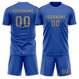 Custom Sky Blue Gray Soccer Set
