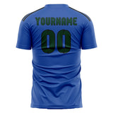 Custom Sky Blue Green Soccer Jersey