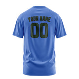 Custom Sky Blue Dark Green T-Shirt