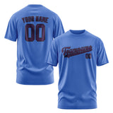 Custom Sky Blue Purple T-Shirt