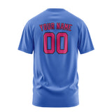Custom Sky Blue Pink T-Shirt