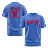 Custom Sky Blue Pink T-Shirt