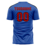 Custom Sky Blue Red Soccer Jersey