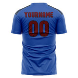 Custom Sky Blue Crimson Red Soccer Jersey