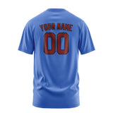Custom Sky Blue Crimson Red T-Shirt