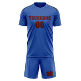 Custom Sky Blue Crimson Red Soccer Set