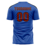Custom Sky Blue Coral Red Soccer Jersey