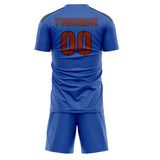 Custom Sky Blue Coral Red Soccer Set