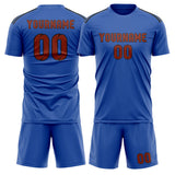 Custom Sky Blue Coral Red Soccer Set