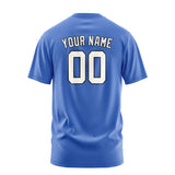 Custom Sky Blue White T-Shirt