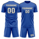 Custom Sky Blue White Soccer Set