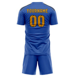 Custom Sky Blue Yellow Soccer Set