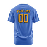 Custom Sky Blue Yellow T-Shirt