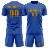 Custom Sky Blue Yellow Soccer Set