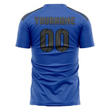 Custom Sky Blue Dark Grey Soccer Jersey