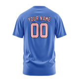 Custom Sky Blue Light Pink T-Shirt
