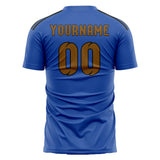Custom Sky Blue Khaki Soccer Jersey