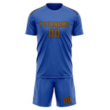 Custom Sky Blue Khaki Soccer Set