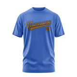 Custom Sky Blue Khaki T-Shirt