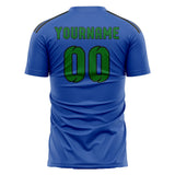 Custom Sky Blue Emerald Green Soccer Jersey