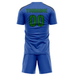 Custom Sky Blue Emerald Green Soccer Set