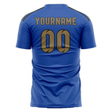 Custom Sky Blue Light Khaki Soccer Jersey