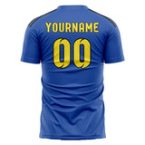 Custom Sky Blue Light Yellow Soccer Jersey