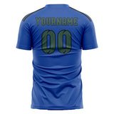 Custom Sky Blue Blue Green Soccer Jersey