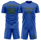 Custom Sky Blue Blue Green Soccer Set