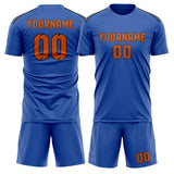 Custom Sky Blue Orange Soccer Set