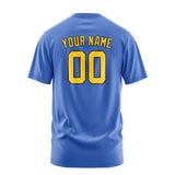 Custom Sky Blue Gold T-Shirt