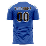 Custom Sky Blue Brown Soccer Jersey