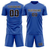 Custom Sky Blue Brown Soccer Set