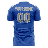 Custom Sky Blue Gray Soccer Jersey