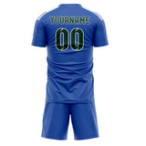Custom Sky Blue Green Soccer Set