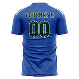 Custom Sky Blue Green Soccer Jersey