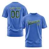 Custom Sky Blue Green T-Shirt