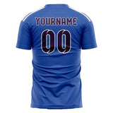 Custom Sky Blue Purple Soccer Jersey