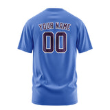 Custom Sky Blue Purple T-Shirt