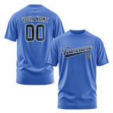Custom Sky Blue Blue T-Shirt