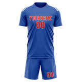 Custom Sky Blue Orange Red Soccer Set