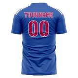 Custom Sky Blue Pink Soccer Jersey
