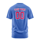 Custom Sky Blue Pink T-Shirt