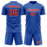 Custom Sky Blue Red Soccer Set