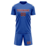 Custom Sky Blue Crimson Red Soccer Set
