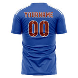 Custom Sky Blue Coral Red Soccer Jersey
