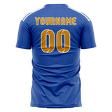 Custom Sky Blue Yellow Soccer Jersey