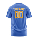 Custom Sky Blue Yellow T-Shirt